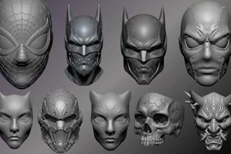 design custom 3d cosplay mask 3d helmet anime 3d mask print and paint 3d model