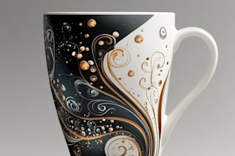 make a typography coffee mug design or cup design