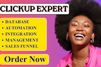 clickup expert clickup project management clickup crm clickup automation
