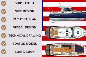 create boat general arrangement ga plan and layout drawing