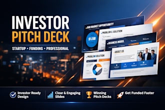 design startup pitch deck for investors and fundraising