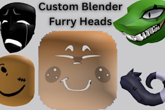 create custom 3d roblox ugc, furry kemono head ugc accessories roblox upload