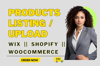 upload list product to wix, shopify and woocommerce store