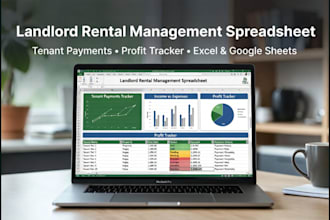 do custom landlord rental management spreadsheet and tenant payments and profit