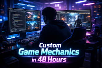 develop custom game mechanics and prototypes in unity or unreal within 48 hours
