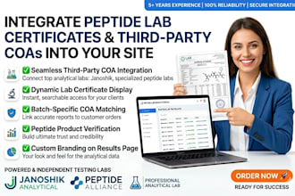integrate lab certificates and third party coa into your peptide website