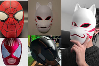print and paint custom 3d cosplay mask 3d helmet cosplay armor halloween props