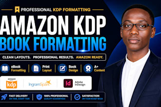 do bookformatting for amazon kdp  paperback and ebook formatting