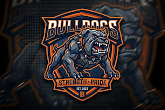 design aggressive bulldog logo for gaming and esports