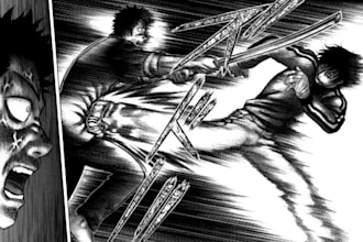 draw manga page custom dark berserk style art
