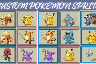 create pixel art sprites for fakemon and gen 4 or gen 5 style pokemon sprites