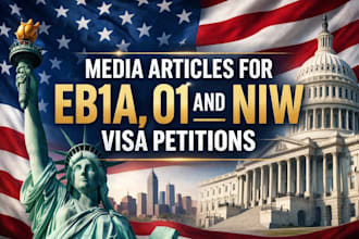 publish media articles for eb1a, o1, and niw visa petitions