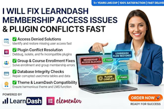 fix learndash membership access issues and plugin conflicts fast