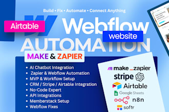 custom webflow membership website memberstack xano wized airtable zapier outseta