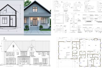 create architectural permit and construction drawings adu renovation mep plans