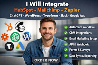 integrate hubspot mailchimp zapier chatgpt wordpress typeform slack google ads