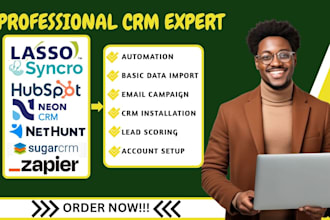 setup lassocrm syncro hubspot dashboard neon nethunt sugarcrm zapier integration