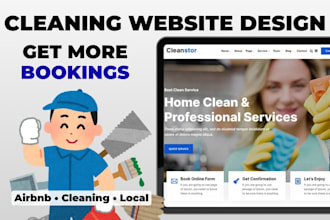 design a cleaning service or airbnb cleaning website that gets more bookings