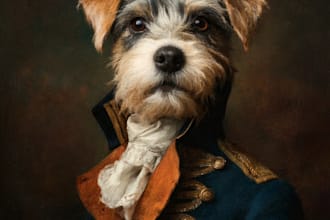 create royal pet portrait in high quality