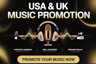 do usa spotify organic music promotion  youtube music soundcloud promotion