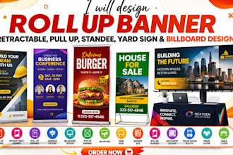 design roll up banner retractable pull up trade show and pop up banner