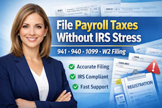 file irs payroll tax form 941, 940, form 944, 1099nec, 1099misc,w2, w3,form 8812