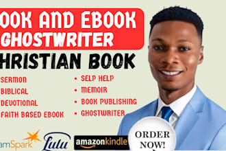 be christian ebook ghostwriter, book formatter, editor, proofreading amazon kdp