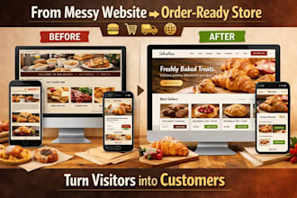 design shopify bakery restaurant food pastry catering cafe grocery website