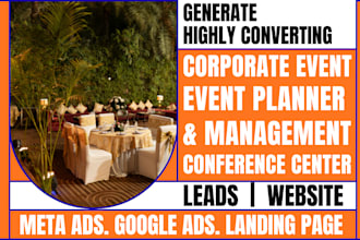 generate corporate event, conference center, event planner leads and website