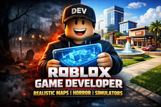 develop roblox game, realistic map, roblox map builder, horror map, simulator