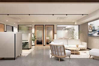 layout planning commercial space,interior office design,reception area rendering