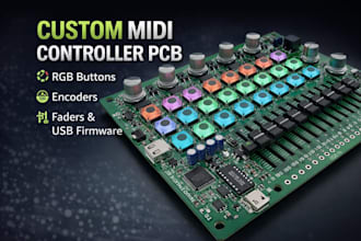design custom midi controller pcb modular rgb buttons encoder fader usb firmware