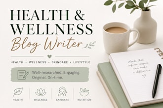 write a health, wellness, and skincare blog article