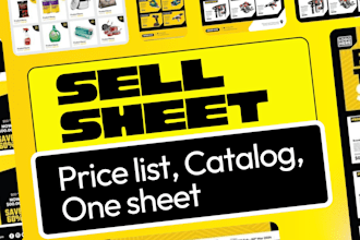 design canva one pager, sell sheet, price list, sale checklist, product flyer