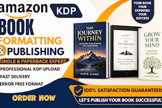 do amazon KDP book formatting, publishing and kindle ebook setup