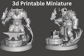sculpt detailed 3d character miniatures and stl models for 3d printing
