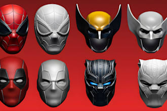 design wearable 3d mask 3d helmet cosplay armor anime mask stl to 3d printing