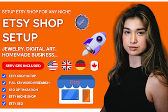 set up your etsy shop for jewelry, digital art or handmade businesses