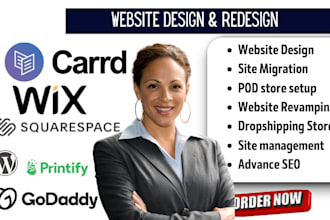 design or redesign duda canva website design wix ecwid carrd website redesign