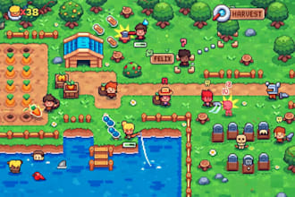 create unity pixel art game, character sprites and pixel web game