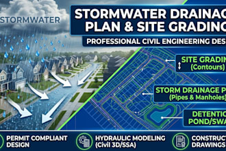 create a stormwater drainage plan, site grading, and hydrological design