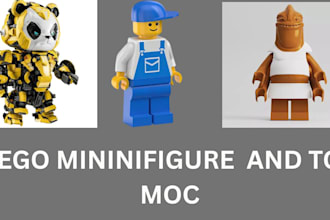 custom lego technic toy, minifigure scale moc or articulated model with pdf file