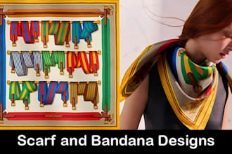 create unique scarf and bandana design for textile print