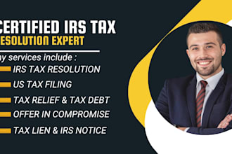 settle irs tax debt, negotiate offer in compromise and tax lien removal as cpa