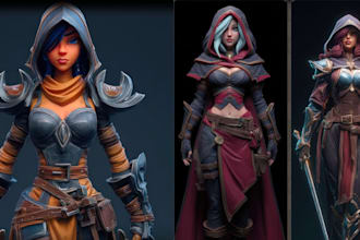 do stylized 3d game character modeling cartoon character for unity unreal game