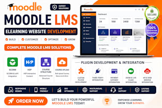 moodle lms website design development setup and customization