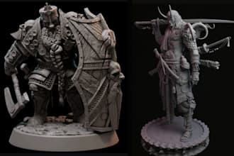 create custom dnd miniature 3d character model for 3d printing tabletop rpg