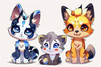 draw any animal or furry character in chibi style
