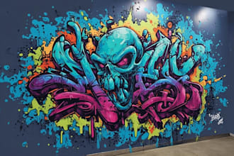 create custom graffiti illustration, street art, and urban lettering