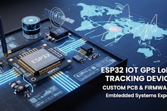 develop esp32 iot gps lora tracking device with custom pcb design and firmware